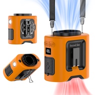 Socool fan พัดลมคาดเอว 14500mAh โหมดลมพายุ คลิปหมุน 360° ชาร์จมือถือ มีไฟ ใช้คล้องคอ เหมาะสำหรับงานก