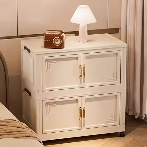 45/55/65cm Length Multifunction Folding Storage Cabinet Dustproof Wardrobe Large Capacity Sundries C