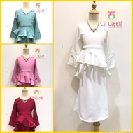 Lil Little BK78 Baju Kurung Budak Perempuan 2023 Baju Raya Budak Murah Baju Raya Kurung Kanak-Kanak 