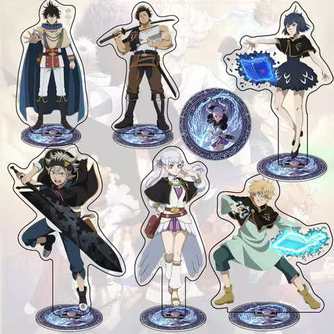Anime Black Clover 15CM Asta Yuno Grinberryall Noelle Silva Acrylic Stand keychain Desk atmosphere d