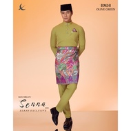 ELRAH EXCLUSIVE BAJU MELAYU SENNA OLIVE GREEN C16 NEW 2025 Slim Fit