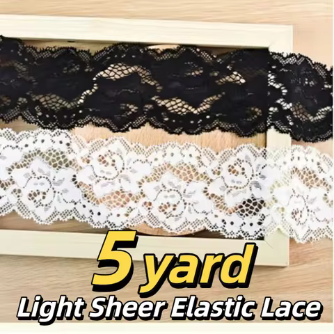 Lace Trim 5 Yards 2.36" Width for Sewing Craft Dressmaking Wedding Decoration DIY Costume