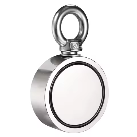 Double Side Magnet Fishing,Combined 120Kg Pulling Force,60Mm Diameter,Super Strong Round Fishing Mag