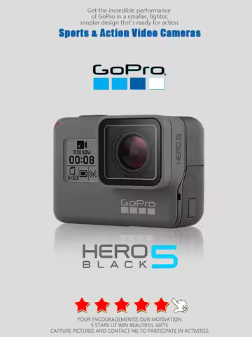 Gopro HERO 5 Black Action Camera Outdoor Sports Camera with 4K Ultra HD Video