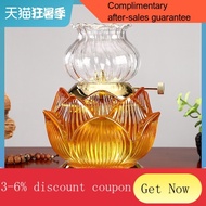 Yuantong Buddha Utensils Oil Lamp Buddha Worship Offering Home Butter Lamp Lotus Su Oil Lamp Pilot Lamp Glass Buddha Wor