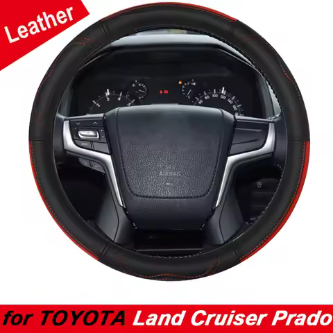 Genuine Leather Car Steering Wheel Cover for Toyota Land Cruiser Prado 90 100 120 150 200 300 Fj Cru