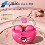 YOLO Wireless Earphone, Long Endurance Stitch Bluetooth Headset, Gaming Earbuds Bluetooth 5.3 Cartoon HD Call Wireless Earbuds Sport