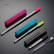 COOLSY Reusable Metal Straw Collapsible Stainless Steel Straws Portable Telescopic Drinking Straw Set
