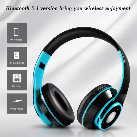 Wireless Stereo Bluetooth Headphone Portable Passive Noise Isolating Headphone for iPhone, Tablet, P