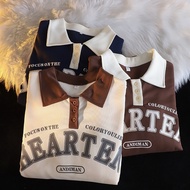 Unisex polo sweater for men and women with collar 09, long sleeves and letter collar, new code, hot 