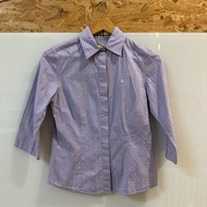 【美收精品】BURBERRY 紫色長袖襯衫 4-235