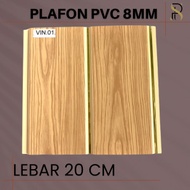 Plafon PVC coklat muda motif kayu 8mm / termurah dan berkualitas