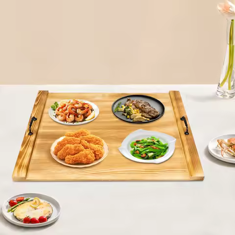 Kitchen Stove Top Cover,76.2*55.88*3.05Cm Strong Load-Bearing Pine Wood Stove Top Cover,For An Elect