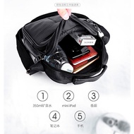 100 Genuine Leather Men's bag Business shoulder bag sling backpack