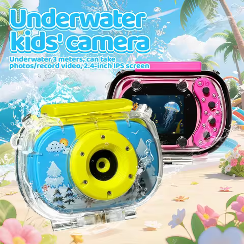 Kids Waterproof Camera 20MP Waterproof Underwater Digital Camera 1080P 10X Digital Zoom Screens Wate