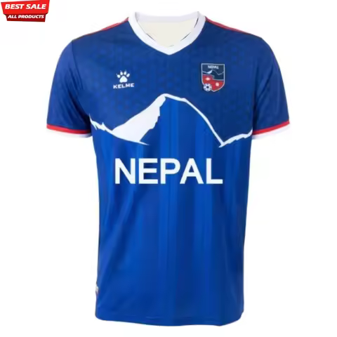 3D Printed Quick Drying Breathable and Comfortable T-shirt for Nepal National Men's Football Team in