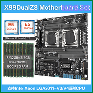 HRSJR X99 Dual Z8 motherboard KIT With 2pcs XEON E5 2695 V4 Processor and 8*32gb=256GB ddr4 2400mhz ECC REG RAM SEHWE
