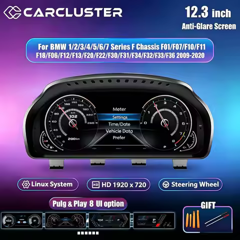 Carcluster Dashboard For BMW 1-7 Series F07/F10/F11/F20/F22/F30/F31/F34/F32 2009-2020 Years Virtuele
