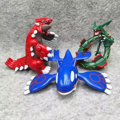 Pokemon Anime Cute Pet Collection Rayquaza Kyogre Groudon PVC Action Figures Joint Movable Model Kid