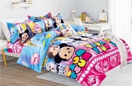 Cartoon Tsum Tsum 100% Cotton Fitted Bedsheet Set [Single | Super Single | Queen]