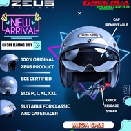 Zues Flaming Grey Motorcycle Helmet with Sun Visor