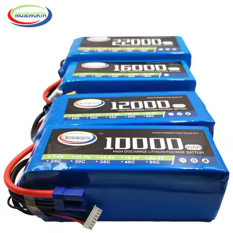 Rechargeable LiPo Battery 6S 22.2v 10000 12000 16000 22000mAh 25C For RC Aircraft Ducted Airplane UA