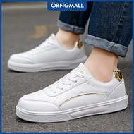 ORNGMALL รองเท้าผ้าใบสีดำไซส์ใหญ่สำหรับผู้ชายรองเท้าสเก็ตบอร์ดธรรมดาน้ำหนักเบาพิเศษพื้นรองเท้า EVA แ