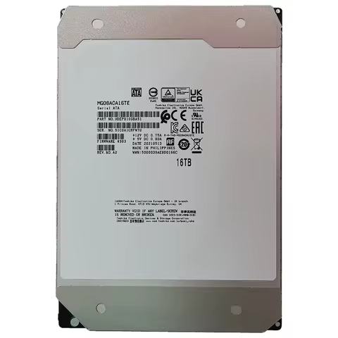 7200RPM Server Enterprise 16TB HDD SATA 3 Hard Drive 3.5" Internal Hard Drive (MG08ACA16TE)