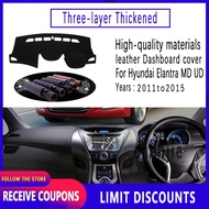 For Hyundai Elantra I35 Avante MD UD 2011~2015 leather dashboard cover pad Sun Protection Mat sun shade cushion anti slip mat car accessories flannel polyester 2012 2013 2014