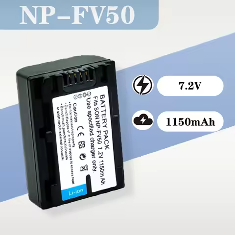 FV50 Battery 7.2V 1150mAh Replacement for Sony NP-FV50 HDR-CX150E 180E 210E 27 Digital Camera Lithiu