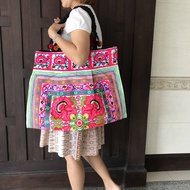 Hand-Woven Handmade Shoulder Bag Cotton Backpack Hmong Embroidered Doi Pui Chiang Mai