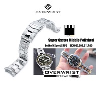 สายนาฬิกา สายเหล็กข้อกลางเงา รุ่น Miltat Strapcode Super Oyster Middle Polished for SKX007009011A657002 and Seiko5sport (SRPD5153555759616365)