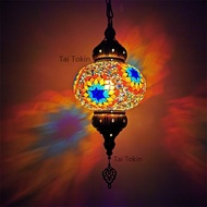 Retro Turkish Mosaic Hanging Lights for Lving Room Vintage Art Deco Handcrafted Glass Ceiling Lights