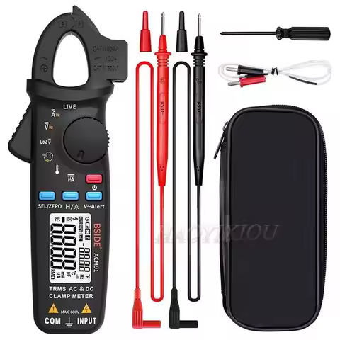 BSIDE ACM91 Digital AC/DC Current Clamp Meter Auto-Range Car Repair TRMS Multimeter Live Check NCV F