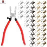 41 Pcs Key Fob Hardware Set 40 Pcs Key Fob Hardware with 1 Pc Key Fob Pliers 4 Colors Metal Key Fob 