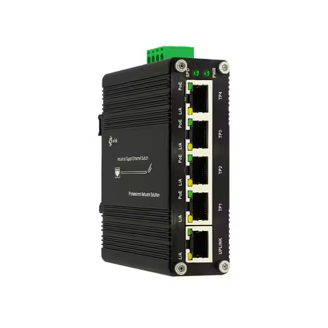 Industrial 5 Ports Gigabit Passive PoE Switch, 12V/24V PoE Output, 10/100/1000Mbps Ethernet Switch, 