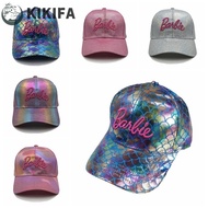 KIKIFA Barbie Baseball cap, Laser Pink Letter Visor Hat, Casual Embroidered Anime Peaked Hat Barbie 