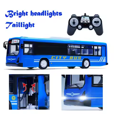 Remote control City School Bus Transport Toys Cars One-button Auto Opening Doors Headlight Taillight