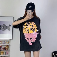 XVBNT เสื้อยืดแขนสั้นลําลอง พิมพ์ลาย Hellstar Rodman Head สไตล์วินเทจ แฟชั่นอเมริกัน สําหรับคู่รัก X