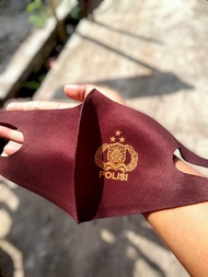 6 pcs masker mulut bahan kain scuba desain polisi -TNI -kopasus-polisi militer-aparat negara
