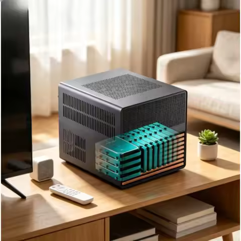 N5 NAS PC Case E-ATX 12HDD 4SSD Drive Bay Supports 4 GPU 330mm Motherboard ATX PSU with 3 Fans 8 PCI