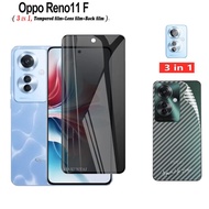 3in1 Tempered glass for OPPO Reno11 F 5G Reno 8Z 7Z 5G Privacy Screen Protector Tempered Glass+camera lens film+Back Film