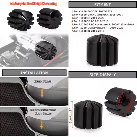 Motorcycle Seat Height Lowering For BMW R1250RT R1250GS S1000XR K1600 R1200GS LC Adventure R 1250 12