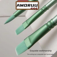 AMOR12UU 4/6 pcs Hand Drawn Watercolor, Nylon Pointed Round Flat Head Watercolor Brush,  Beginner's 