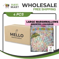MELLO LARGE RAINBOW MARSHMALLOWS Candy Toppings 680G (4 PIECES PER BOX) HONLINE