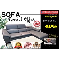 Madison 7ft 2 Seater + L with adjustable H/R, GENUINE COW LEATHER, H/L, SOFA Set, EXPORT Series RM 6