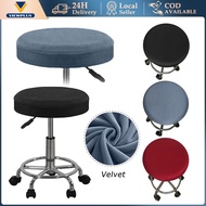 Round Elastic Bar Stool Cover Chair Seat Cushion Protector Barstool Stretch Swivel Chair Slipcover