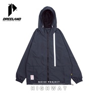 Dreeland Jeket Windbreaker Highway Black Grey