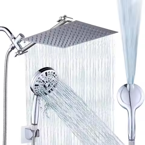 1set(3pcs) High Pressure Spray Handheld Shower Head Set Jet Spray Mode Multiple Water Modes 9 Functi