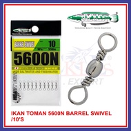 25LB - 135LB Ikan Toman Barrel Swivel 5600N Made in Japan Saltwater Freshwater Fishing Swivel Snap